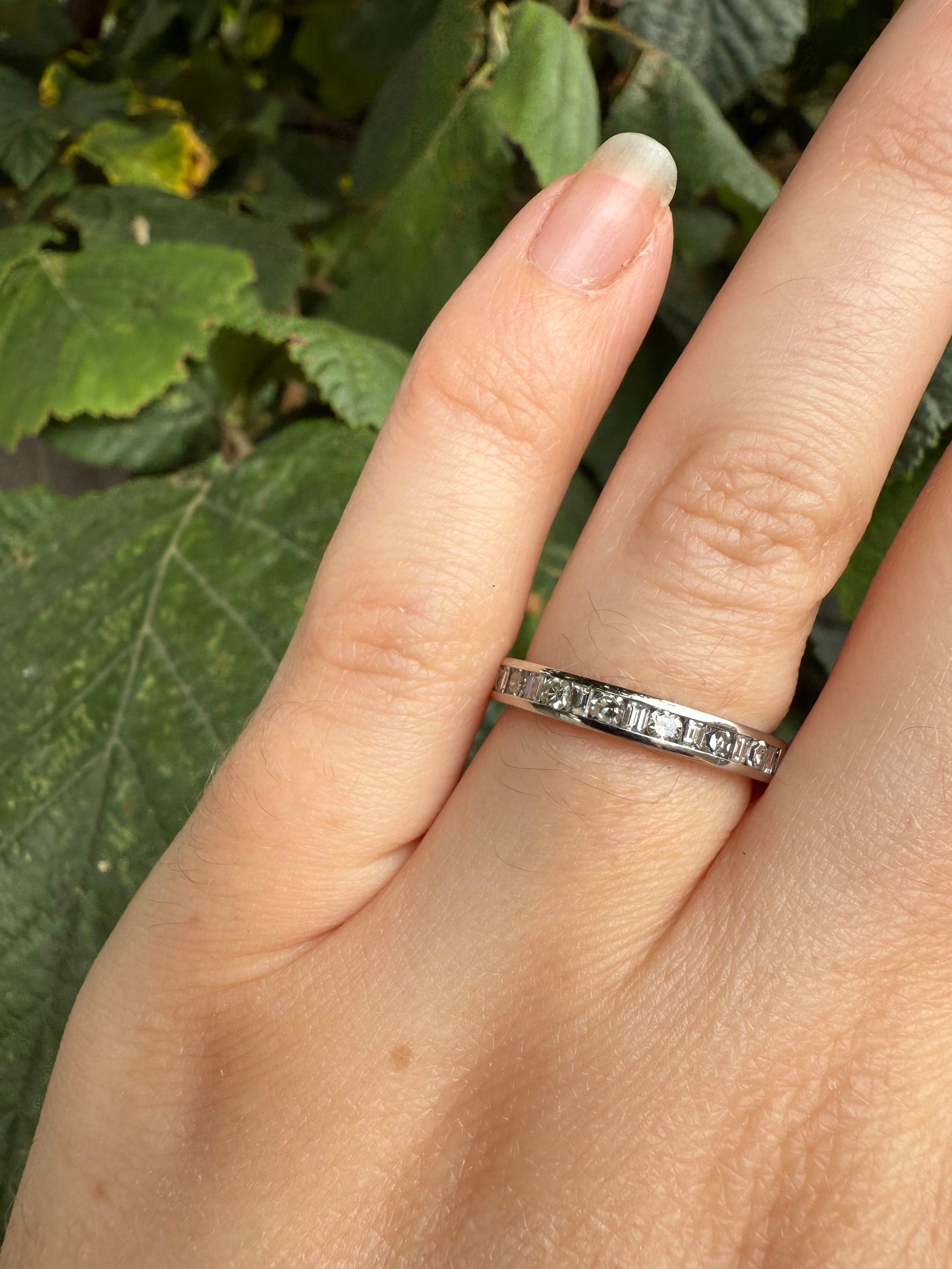 Channel set Round & Baguette Diamond Ring