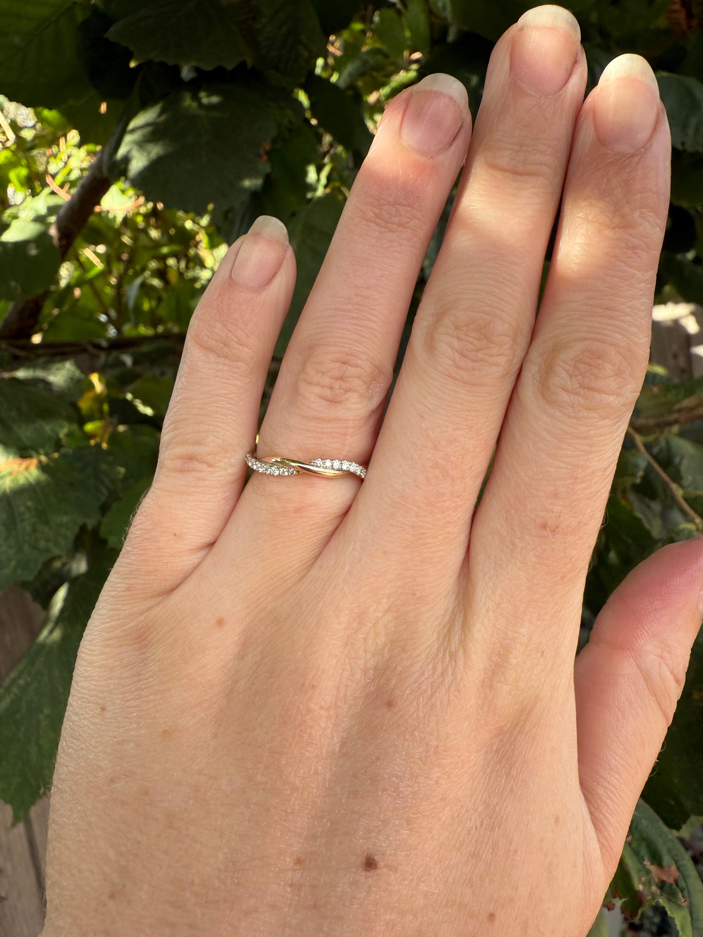 Yellow & White Gold Twisted Diamond Ring