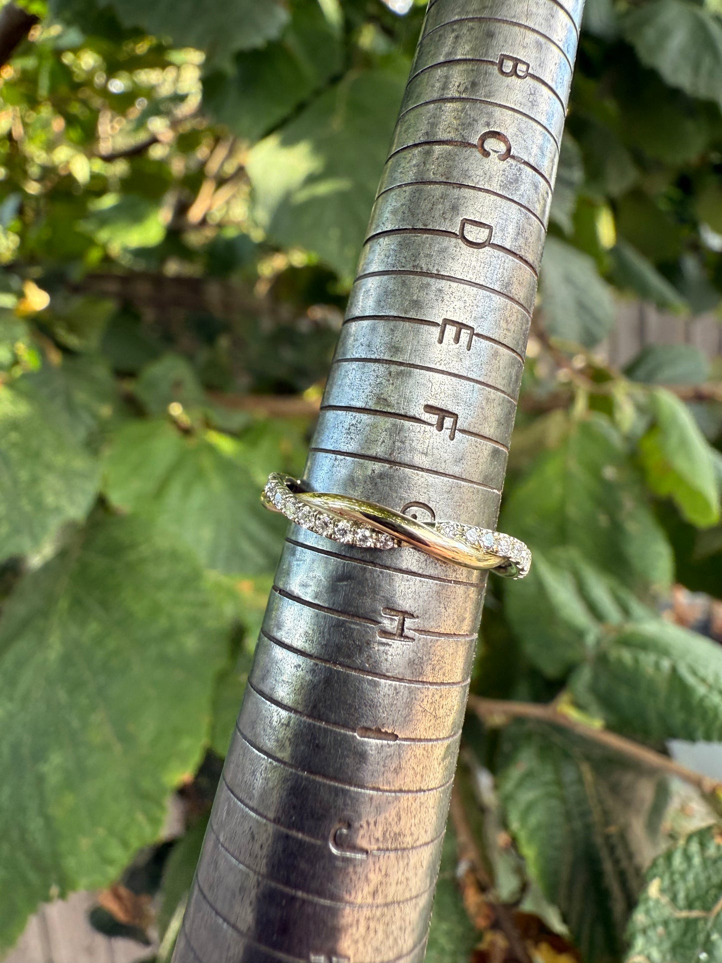 Yellow & White Gold Twisted Diamond Ring