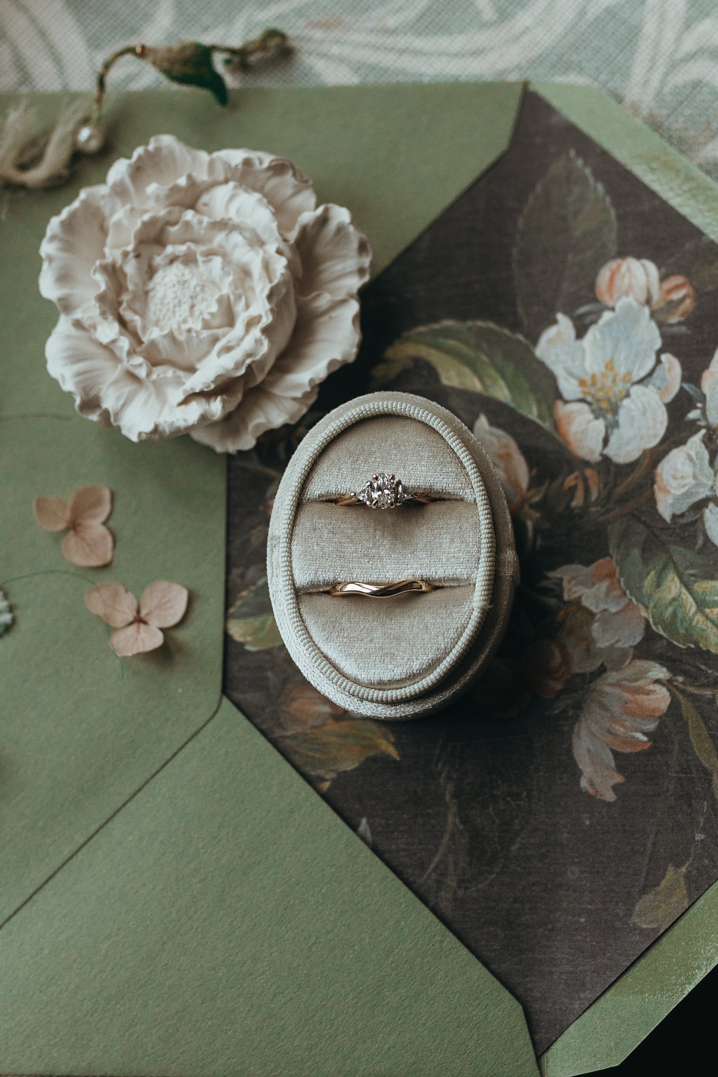 Oval & Trillion Cut Trilogy Diamond Ring