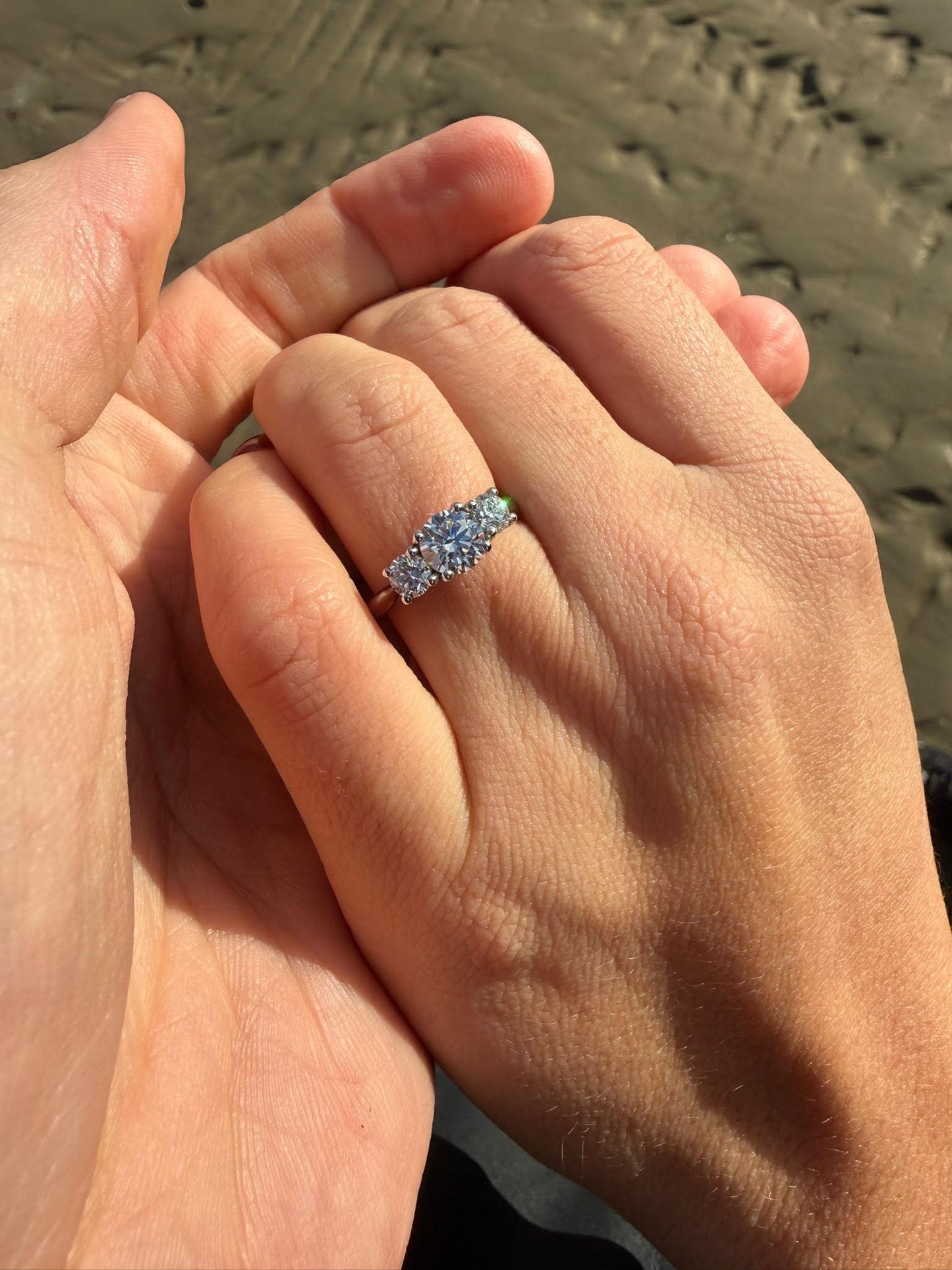 Round Brilliant Cut Trilogy Diamond Ring