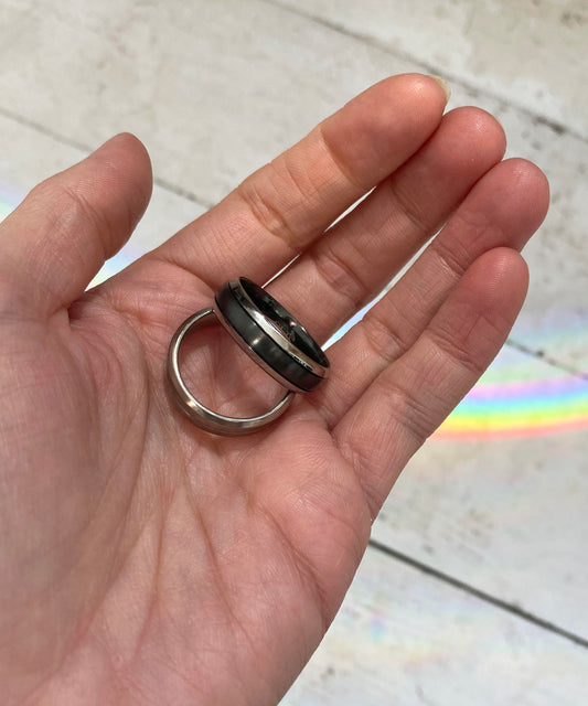 Black & Grey Zirconium Ring - 7mm
