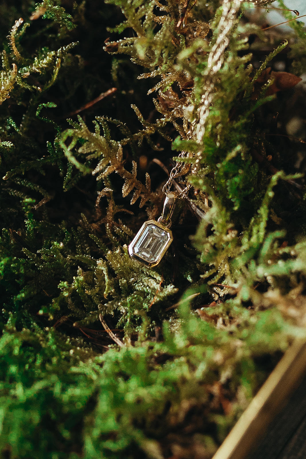 Emerald cut Diamond Necklace