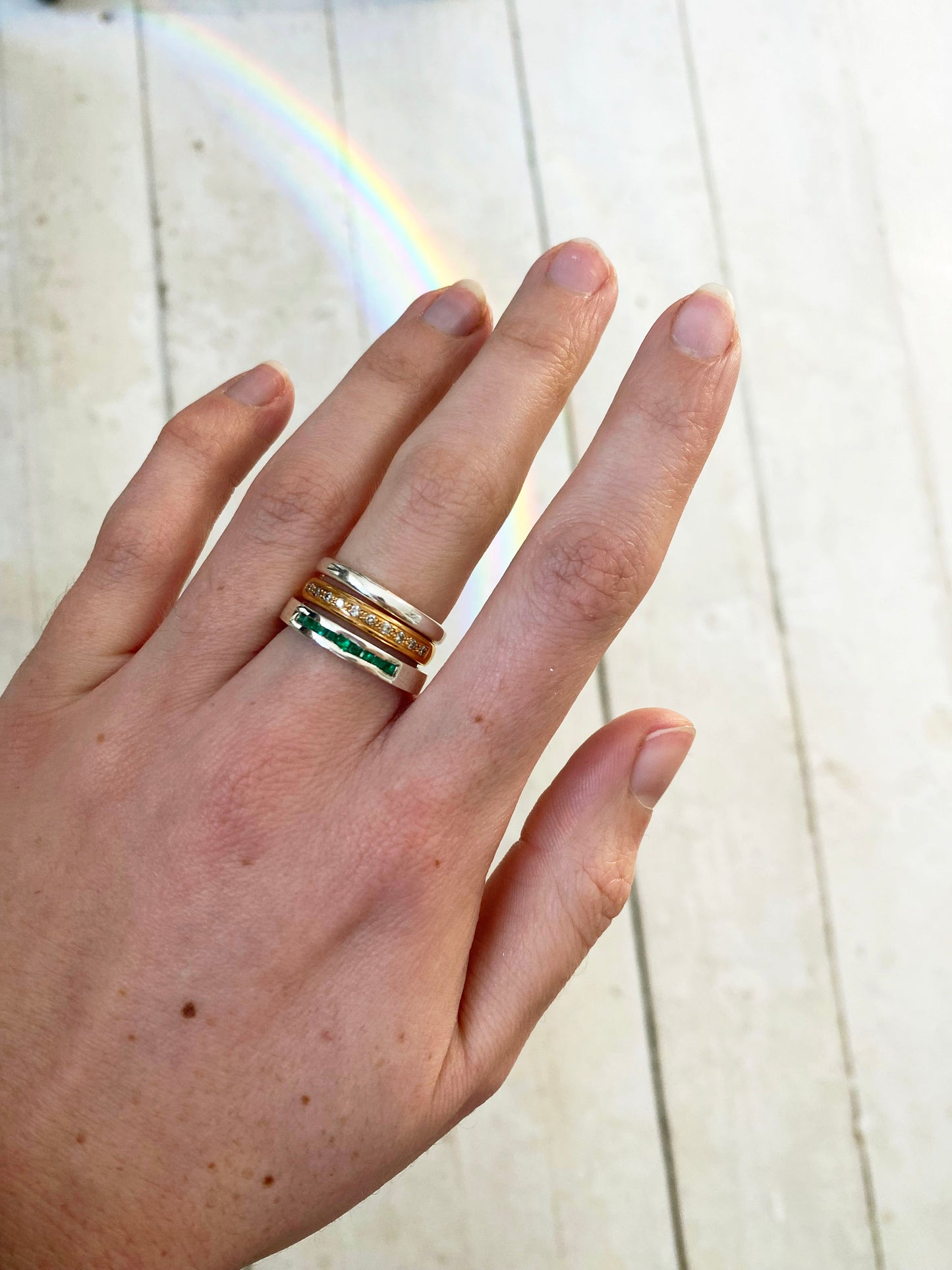 Channel set Emerald Ring - 3.5mm